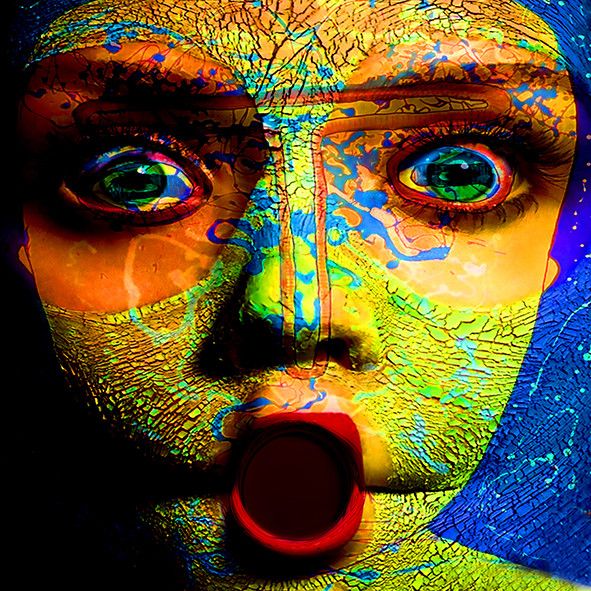 DIGITAL ART  GIUSEPPE PICCIONE ' TRIBE 123 '   dimensioni L 100 x H 100 cm.
