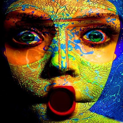 DIGITAL ART GIUSEPPE PICCIONE ' TRIBE 123 ' dimensioni L 100 x H 100 cm.