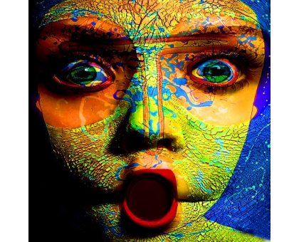 DIGITAL ART GIUSEPPE PICCIONE ' TRIBE 123 ' dimensioni L 100 x H 100 cm.