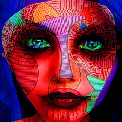 DIGITAL ART GIUSEPPE PICCIONE ' TRIBE 1 ' dimensioni L 100 x H 100 cm.