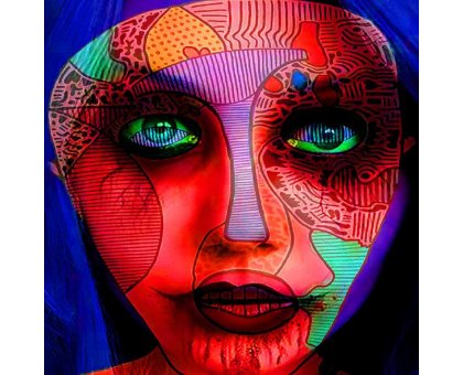 DIGITAL ART GIUSEPPE PICCIONE ' TRIBE 1 ' dimensioni L 100 x H 100 cm.