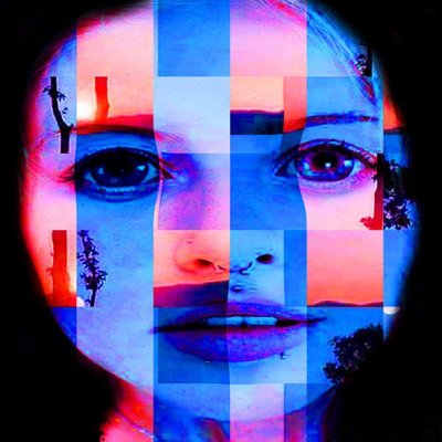 DIGITAL ART GIUSEPPE PICCIONE ' CELESTE ' dimensioni L 100 x H 100 cm.