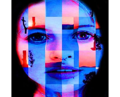 DIGITAL ART GIUSEPPE PICCIONE ' CELESTE ' dimensioni L 100 x H 100 cm.