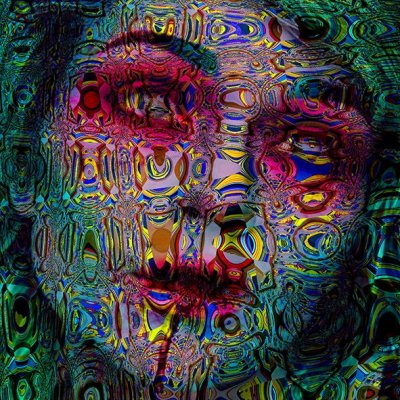 DIGITAL ART GIUSEPPE PICCIONE ' TELLUS ' dimensioni L 100 x H 100 cm.