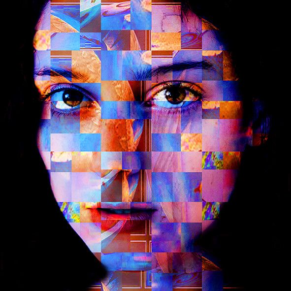 DIGITAL ART  GIUSEPPE PICCIONE '  ANITA  '  dimensioni L 100 x H 100 cm.