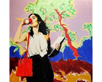 MIXED MEDIA SU TELA WALTER PASSARELLA ' Nr. 310520 ' dimensioni L 80 x H 80 cm.