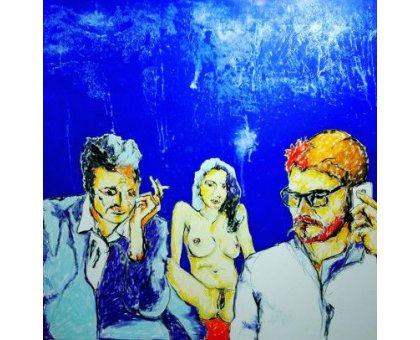 MIXED MEDIA SU TELA WALTER PASSARELLA ' Nr. 201019 ' dimensioni L 120 x H 120 cm.