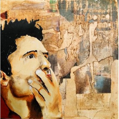 MIXED MEDIA SU TELA WALTER PASSARELLA ' Nr. 010122 ' dimensioni L 40 x H 40 cm.