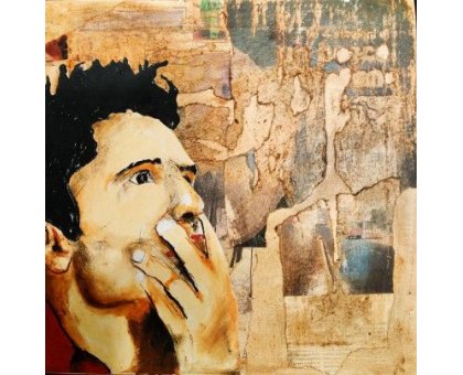 MIXED MEDIA SU TELA WALTER PASSARELLA ' Nr. 010122 ' dimensioni L 40 x H 40 cm.