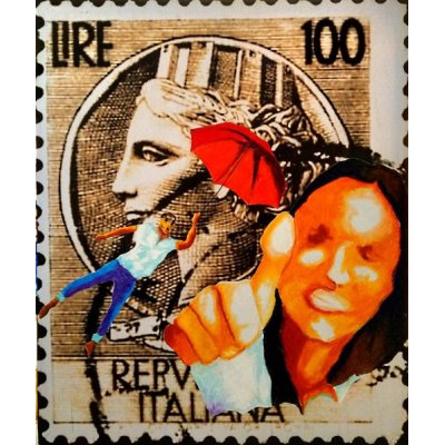 MIXED MEDIA SU TELA WALTER PASSARELLA ' Nr. 280321 ' dimensioni L 100 x H 120 cm.