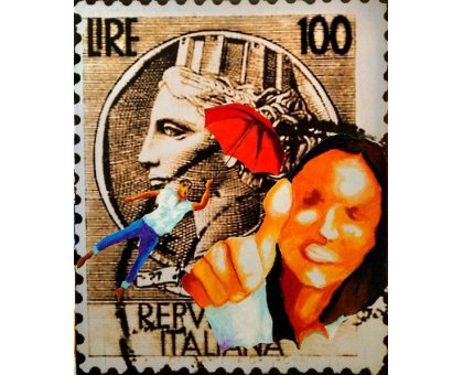 MIXED MEDIA SU TELA WALTER PASSARELLA ' Nr. 280321 ' dimensioni L 100 x H 120 cm.