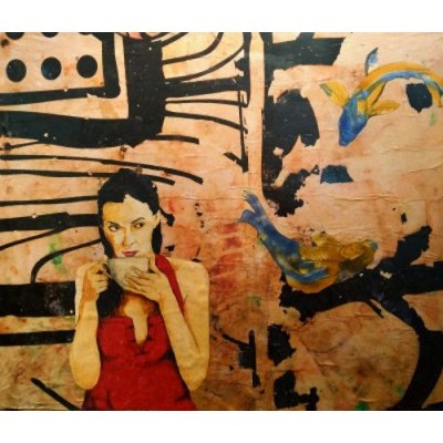 MIXED MEDIA SU TELA WALTER PASSARELLA ' Nr. 290820 ' dimensioni L 100 x H 120 cm.