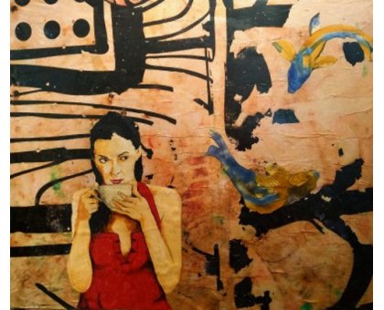 MIXED MEDIA SU TELA WALTER PASSARELLA ' Nr. 290820 ' dimensioni L 100 x H 120 cm.