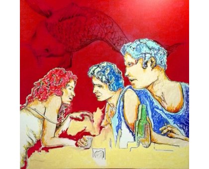 MIXED MEDIA SU TELA WALTER PASSARELLA ' Nr. 131019 ' dimensioni L 120 x H 120 cm.