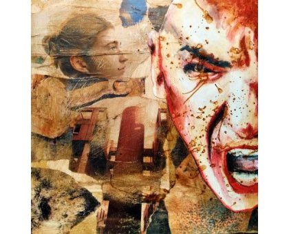 MIXED MEDIA SU TELA WALTER PASSARELLA ' Nr. 080122 ' dimensioni L 40 x H 40 cm.