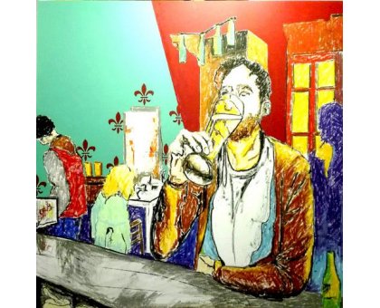 MIXED MEDIA SU TELA WALTER PASSARELLA ' Nr. 301119 ' dimensioni L 120 x H 120 cm.