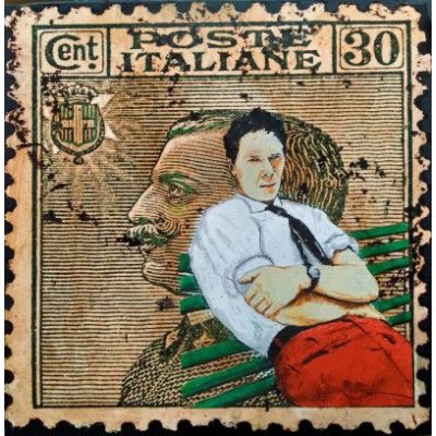 MIXED MEDIA SU TELA WALTER PASSARELLA ' Nr. 190821 ' dimensioni L 40 x H 40 cm.