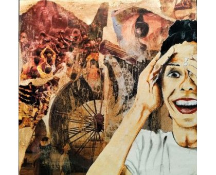 MIXED MEDIA SU TELA WALTER PASSARELLA ' Nr. 030122 ' dimensioni L 40 x H 40 cm.