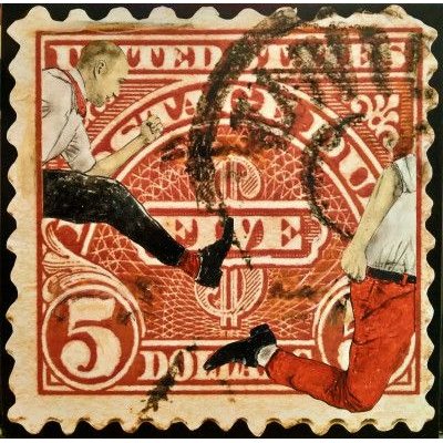 MIXED MEDIA SU TELA WALTER PASSARELLA ' Nr. 170821 ' dimensioni L 40 x H 40 cm.