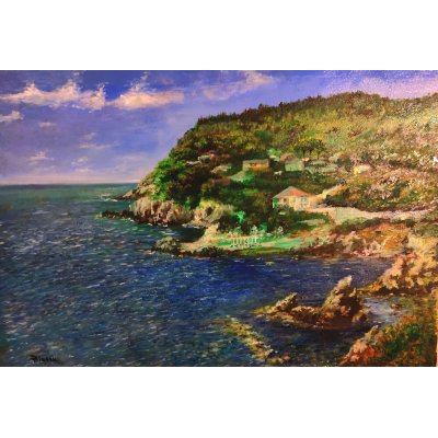 OLIO SU TELA MASSIMO BIGAZZI ' TALAMONE, ARGENTARIO ' dimensioni L 70 x H 50 cm.