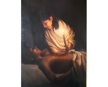 OLIO SU TELA ANTONIO PRESUTTI ' AMORE E PSICHE ' dimensioni L 77 x H 113 cm.