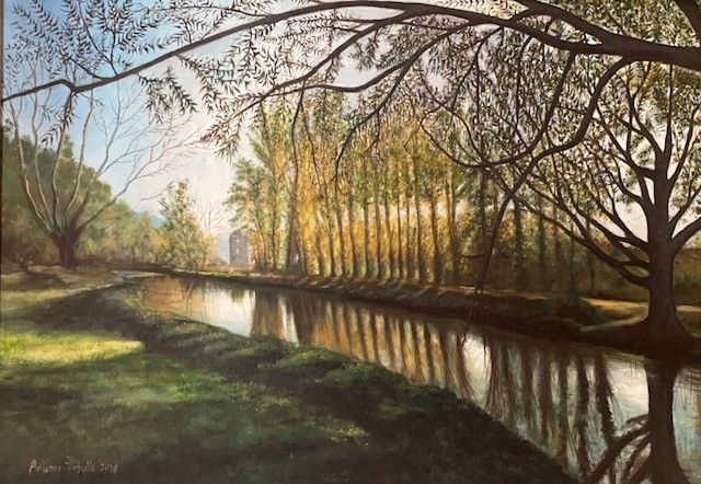 OLIO SU TELA  ANTONIO PRESUTTI ' IL GRASSANO '  dimensioni L 70 x H 50 cm.