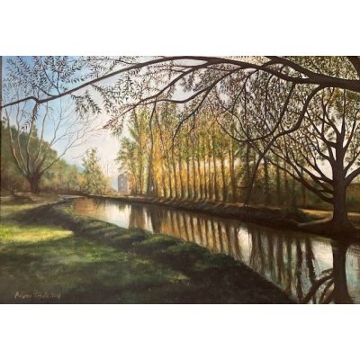 OLIO SU TELA ANTONIO PRESUTTI ' IL GRASSANO ' dimensioni L 70 x H 50 cm.