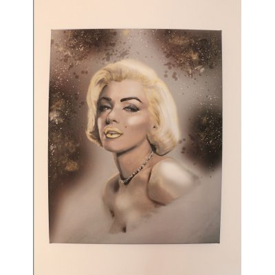 MIXED MEDIA SU TELA TIZIANA STOCCO ' SPACE WOMAN ' dimensioni L 40 x H 50 cm.