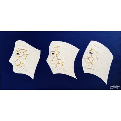 MIXED MEDIA SU TELA LUDWIG LOUIS ' LOST IN THE BACKGROUND ' dimensioni L 100 x H 50 cm.