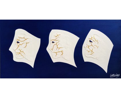 MIXED MEDIA SU TELA LUDWIG LOUIS ' LOST IN THE BACKGROUND ' dimensioni L 100 x H 50 cm.