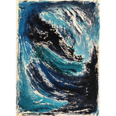 MIXED MEDIA SU TELA LUDWIG LOUIS ' WHIRLWIND OF EMOTIONS ' dimensioni L 90 x H 65 cm.