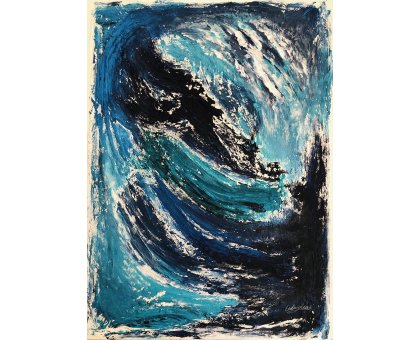 MIXED MEDIA SU TELA LUDWIG LOUIS ' WHIRLWIND OF EMOTIONS ' dimensioni L 90 x H 65 cm.