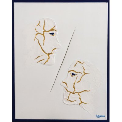 MIXED MEDIA SU TELA LUDWIG LOUIS ' LOST TIES ' dimensioni L 52 x H 42 cm.