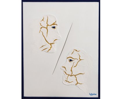 MIXED MEDIA SU TELA LUDWIG LOUIS ' LOST TIES ' dimensioni L 52 x H 42 cm.