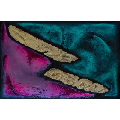 MIXED MEDIA SU TELA LUDWIG LOUIS ' COLORFUL SOULS ' dimensioni L 90 x H 60 cm.