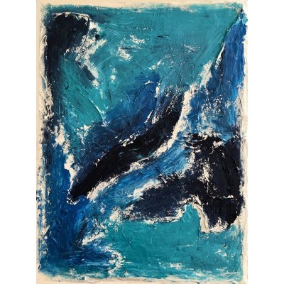 MIXED MEDIA SU TELA LUDWIG LOUIS ' HARMONY ' dimensioni L 80 x H 60 cm.