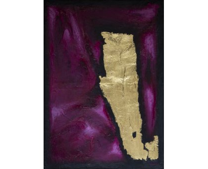 MIXED MEDIA SU TELA LUDWIG LOUIS ' PURPLE GOLD THOUGHT ' dimensioni L 90 x H 65 cm.