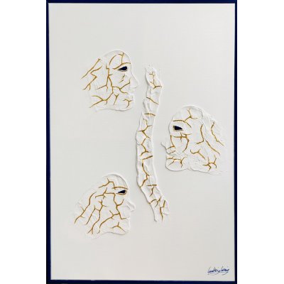 MIXED MEDIA SU TELA LUDWIG LOUIS ' LOST CONNECTION ' dimensioni L 92 x H 62 cm.