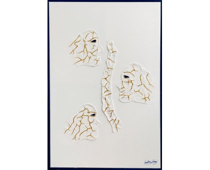 MIXED MEDIA SU TELA LUDWIG LOUIS ' LOST CONNECTION ' dimensioni L 92 x H 62 cm.