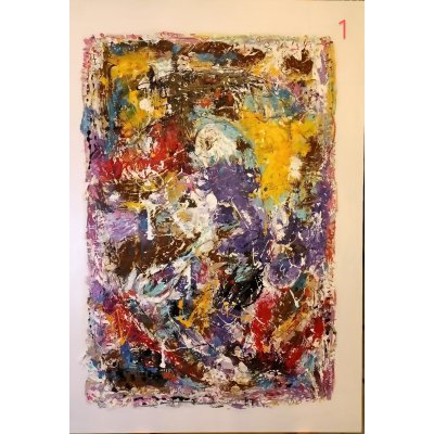 MIXED MEDIA SU TELA LUCIANO ASTOLFI ' PENSIERI FELICI ' dimensioni L 100 x H 70 cm.