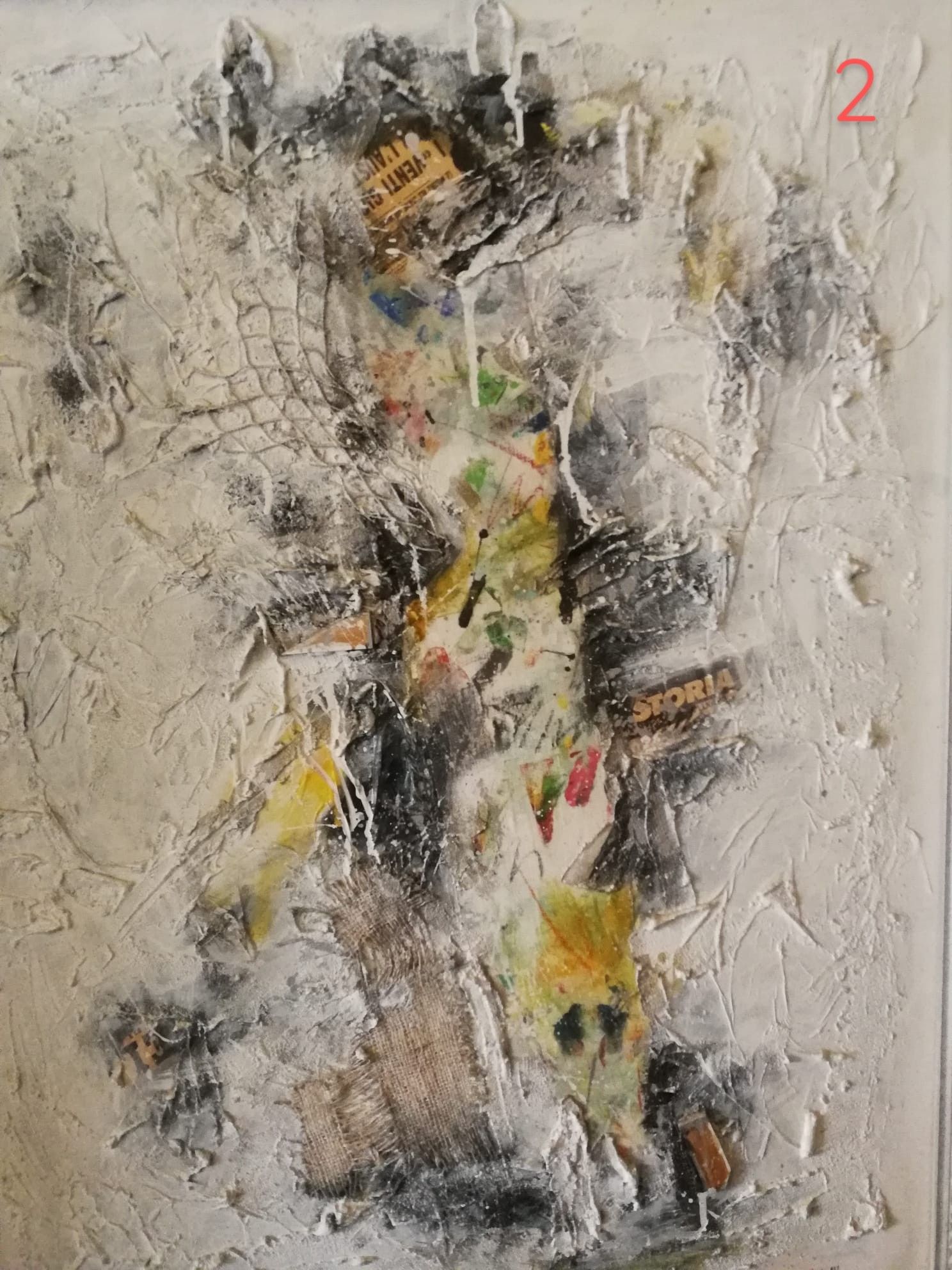 MIXED MEDIA SU TELA  LUCIANO ASTOLFI ' OPERA 120 '  dimensioni L 80 x H 60 cm.
