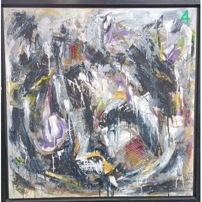 MIXED MEDIA SU TELA LUCIANO ASTOLFI ' DISILLUSIONE ' dimensioni L 100 x H 100 cm.