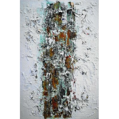 MIXED MEDIA SU TELA LUCIANO ASTOLFI ' PENSIERO CORROSO ' dimensioni L 120 x H 80 cm.