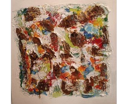 MIXED MEDIA SU TELA LUCIANO ASTOLFI ' DISCORSI ASTRATTI ' dimensioni L 60 x H 60 cm.