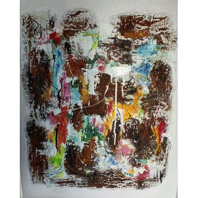 MIXED MEDIA SU TELA LUCIANO ASTOLFI ' LA GIOIA DEL COLORE ' dimensioni L 60 x H 50 cm.