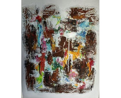 MIXED MEDIA SU TELA LUCIANO ASTOLFI ' LA GIOIA DEL COLORE ' dimensioni L 60 x H 50 cm.