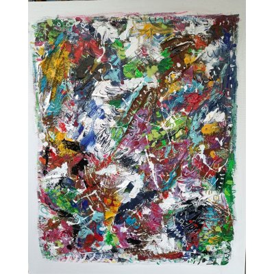 MIXED MEDIA SU TELA LUCIANO ASTOLFI ' GIORNO DI PRIMAVERA ' dimensioni L 60 x H 50 cm.