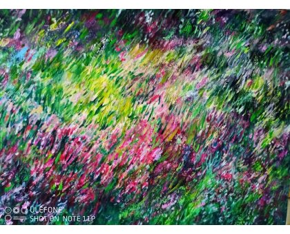 OLIO SU TELA EMMA CAROSI ' FLORA ' dimensioni L 60 x H 80 cm.