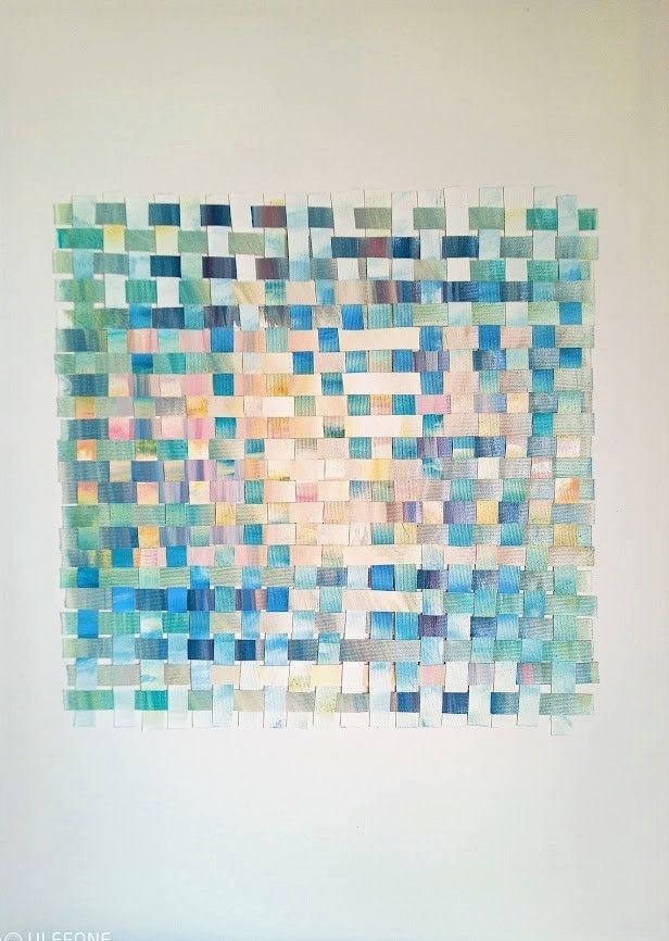 OLIO SU TELA  EMMA CAROSI ' INTRECCI '  dimensioni L 50 x H 70 cm.