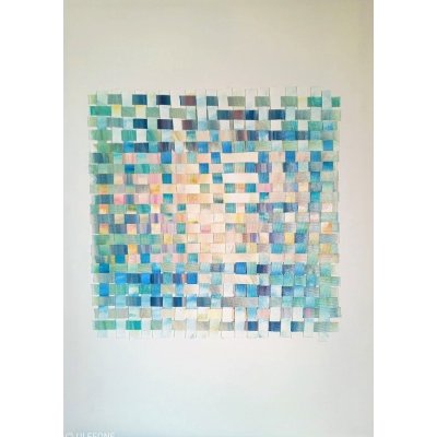 OLIO SU TELA EMMA CAROSI ' INTRECCI ' dimensioni L 50 x H 70 cm.